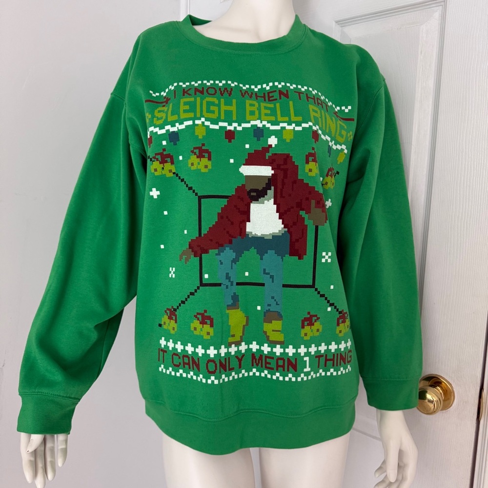 Festive Green Crewneck Sweater